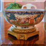 P05. 18th Century Mandarin porcelain punch bowl. 8”h x 14”w 